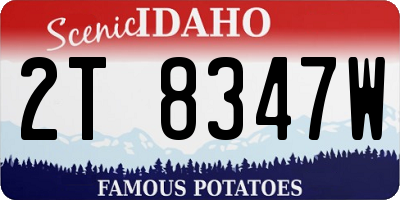 ID license plate 2T8347W