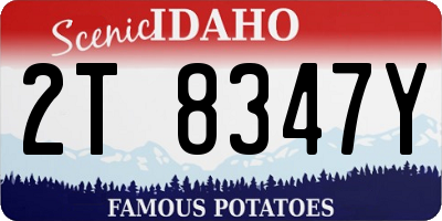 ID license plate 2T8347Y