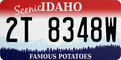 ID license plate 2T8348W