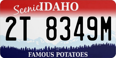 ID license plate 2T8349M
