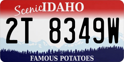 ID license plate 2T8349W