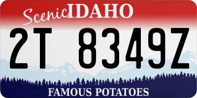 ID license plate 2T8349Z