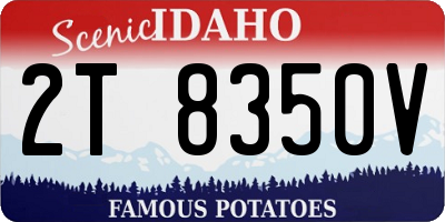 ID license plate 2T8350V