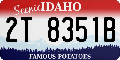 ID license plate 2T8351B
