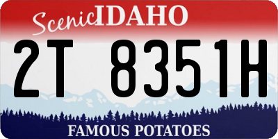 ID license plate 2T8351H