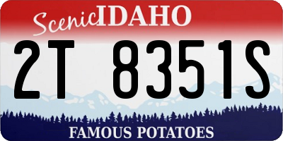 ID license plate 2T8351S