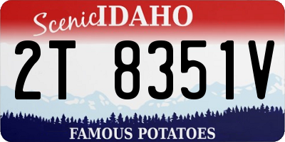 ID license plate 2T8351V