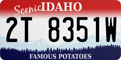 ID license plate 2T8351W