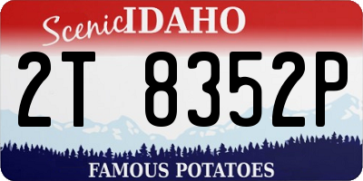 ID license plate 2T8352P