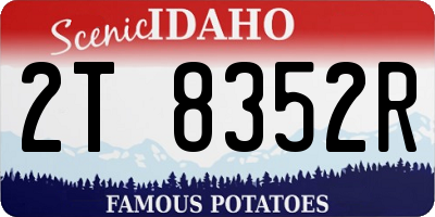 ID license plate 2T8352R