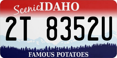 ID license plate 2T8352U