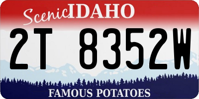 ID license plate 2T8352W