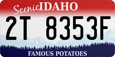 ID license plate 2T8353F