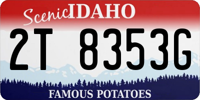 ID license plate 2T8353G