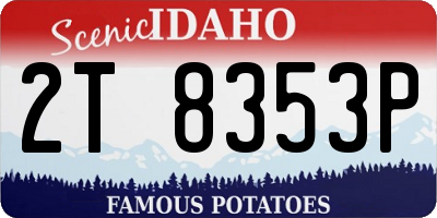 ID license plate 2T8353P