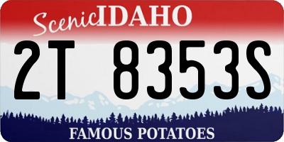ID license plate 2T8353S