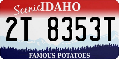 ID license plate 2T8353T