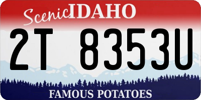 ID license plate 2T8353U
