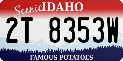 ID license plate 2T8353W