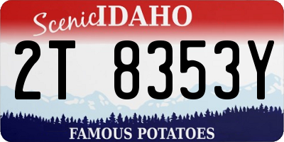 ID license plate 2T8353Y