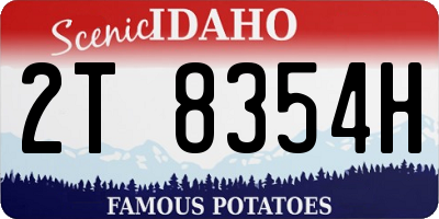 ID license plate 2T8354H