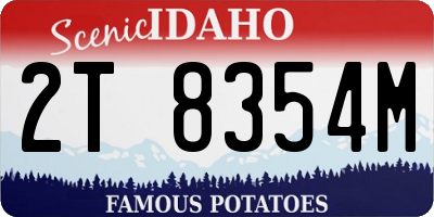 ID license plate 2T8354M