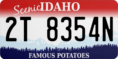 ID license plate 2T8354N