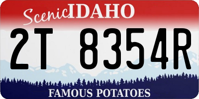 ID license plate 2T8354R