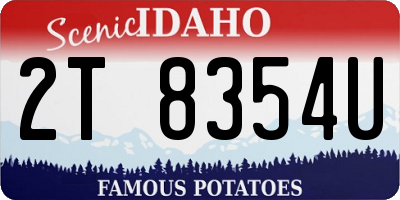 ID license plate 2T8354U