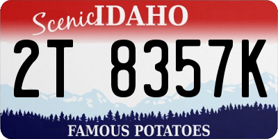 ID license plate 2T8357K