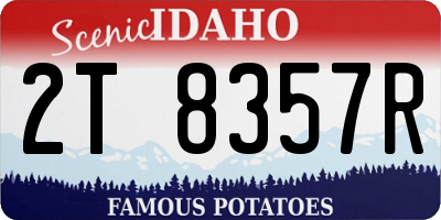 ID license plate 2T8357R