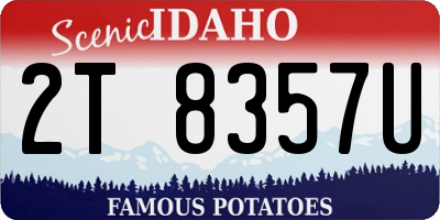 ID license plate 2T8357U