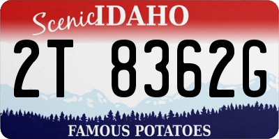 ID license plate 2T8362G