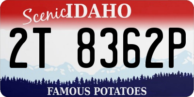 ID license plate 2T8362P