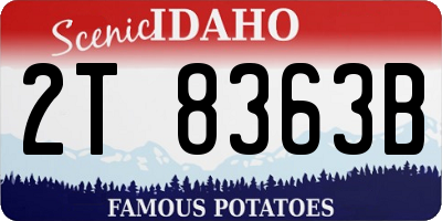 ID license plate 2T8363B
