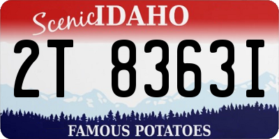 ID license plate 2T8363I