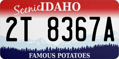 ID license plate 2T8367A