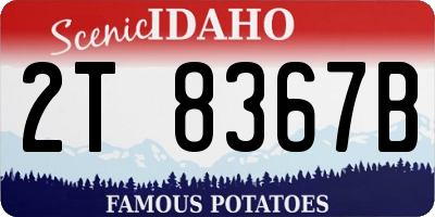 ID license plate 2T8367B
