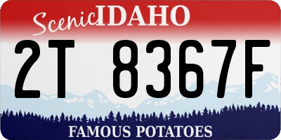 ID license plate 2T8367F