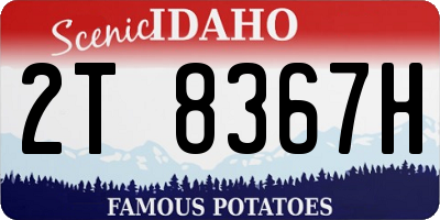 ID license plate 2T8367H