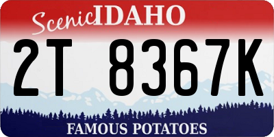 ID license plate 2T8367K