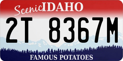 ID license plate 2T8367M