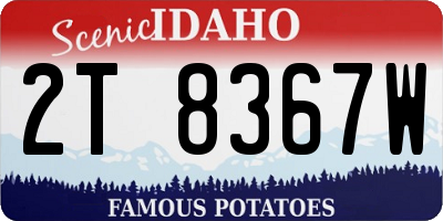 ID license plate 2T8367W