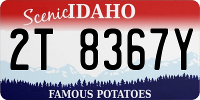 ID license plate 2T8367Y