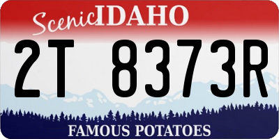 ID license plate 2T8373R