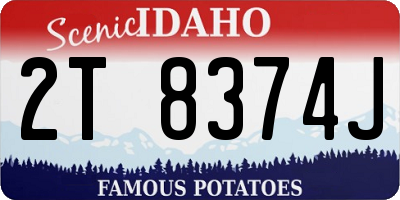 ID license plate 2T8374J