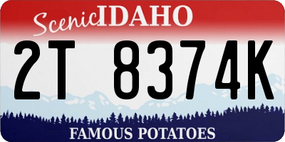 ID license plate 2T8374K