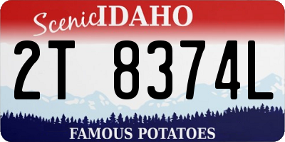 ID license plate 2T8374L