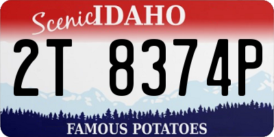 ID license plate 2T8374P