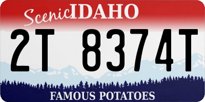 ID license plate 2T8374T
